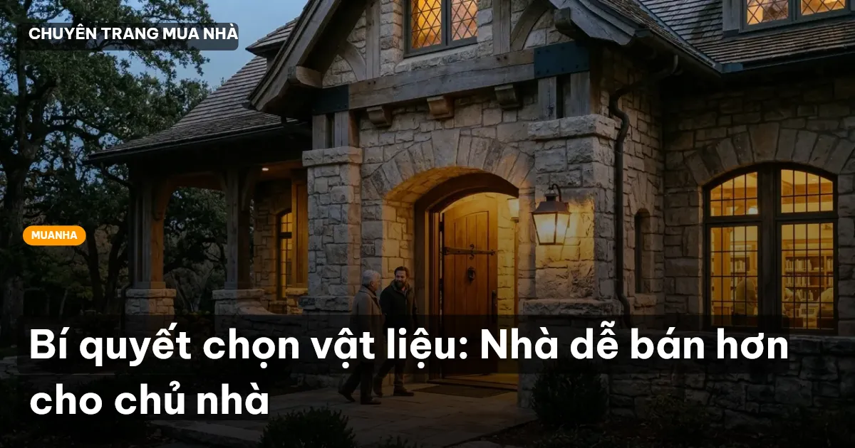 Bí quyết chọn vật liệu: Nhà dễ bán hơn cho chủ nhà