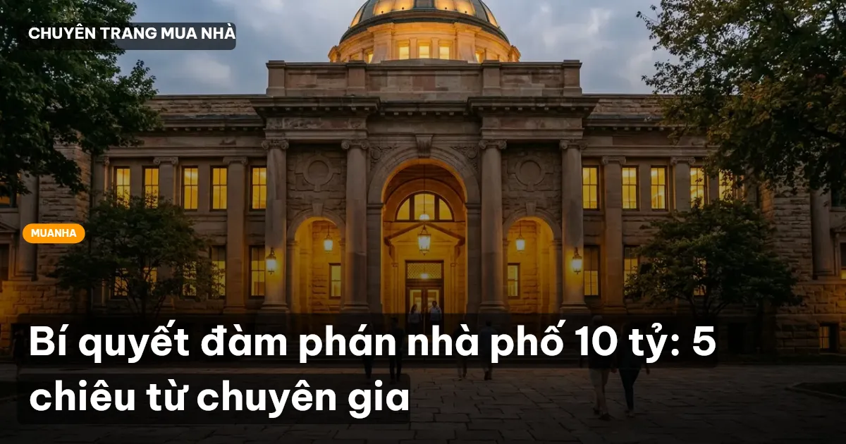Bí quyết đàm phán nhà phố 10 tỷ: 5 chiêu từ chuyên gia