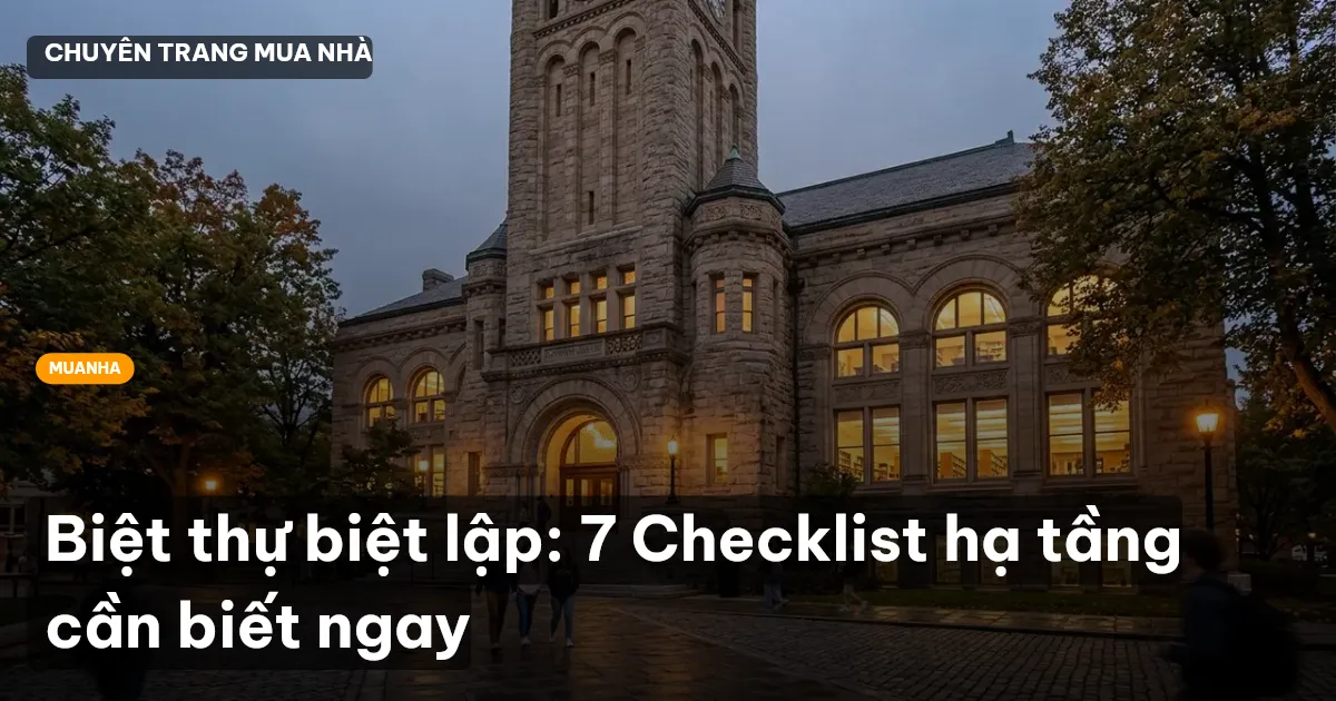 Biệt thự biệt lập: 7 Checklist hạ tầng cần biết ngay