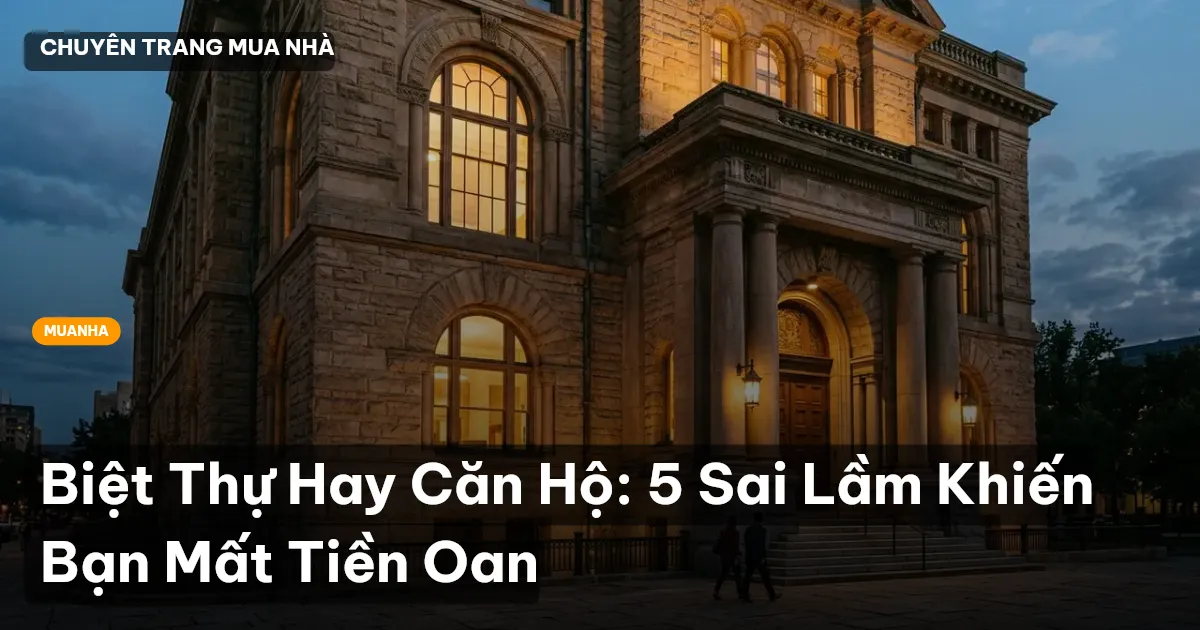 Biệt Thự Hay Căn Hộ: 5 Sai Lầm Khiến Bạn Mất Tiền Oan