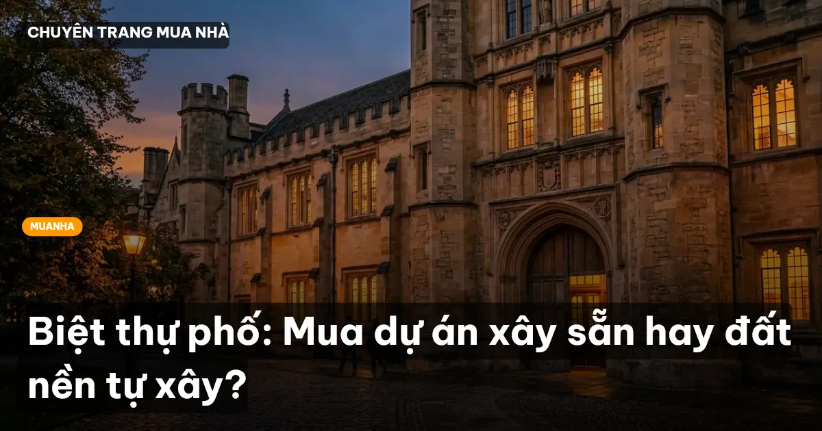 Biệt thự phố: Mua dự án xây sẵn hay đất nền tự xây?