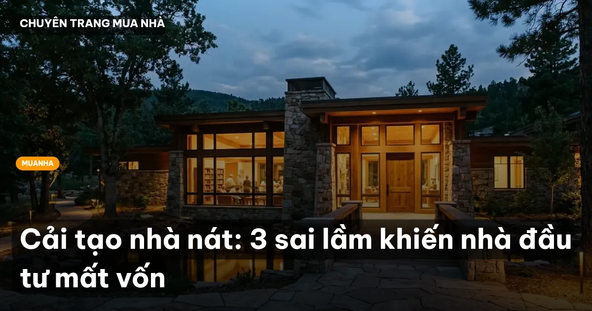 Cải tạo nhà nát: 3 sai lầm khiến nhà đầu tư mất vốn