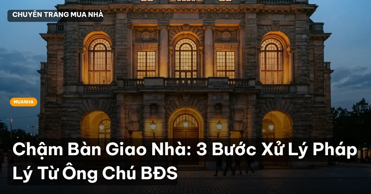 Chậm Bàn Giao Nhà: 3 Bước Xử Lý Pháp Lý Từ Ông Chú BĐS