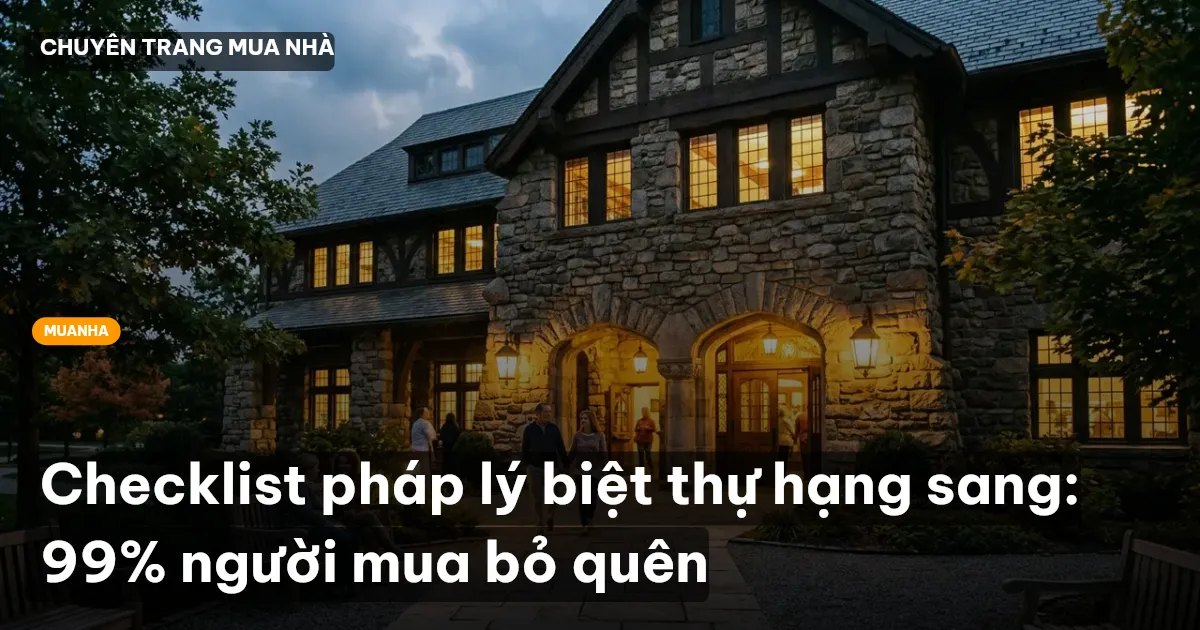 Checklist pháp lý biệt thự hạng sang: 99% người mua bỏ quên