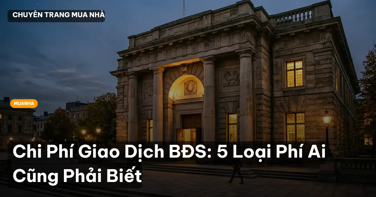 Chi Phí Giao Dịch BĐS: 5 Loại Phí Ai Cũng Phải Biết