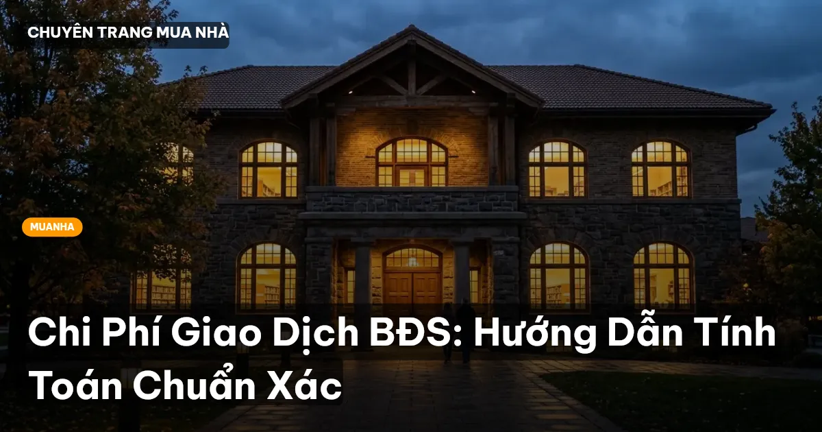 Chi Phí Giao Dịch BĐS: Hướng Dẫn Tính Toán Chuẩn Xác