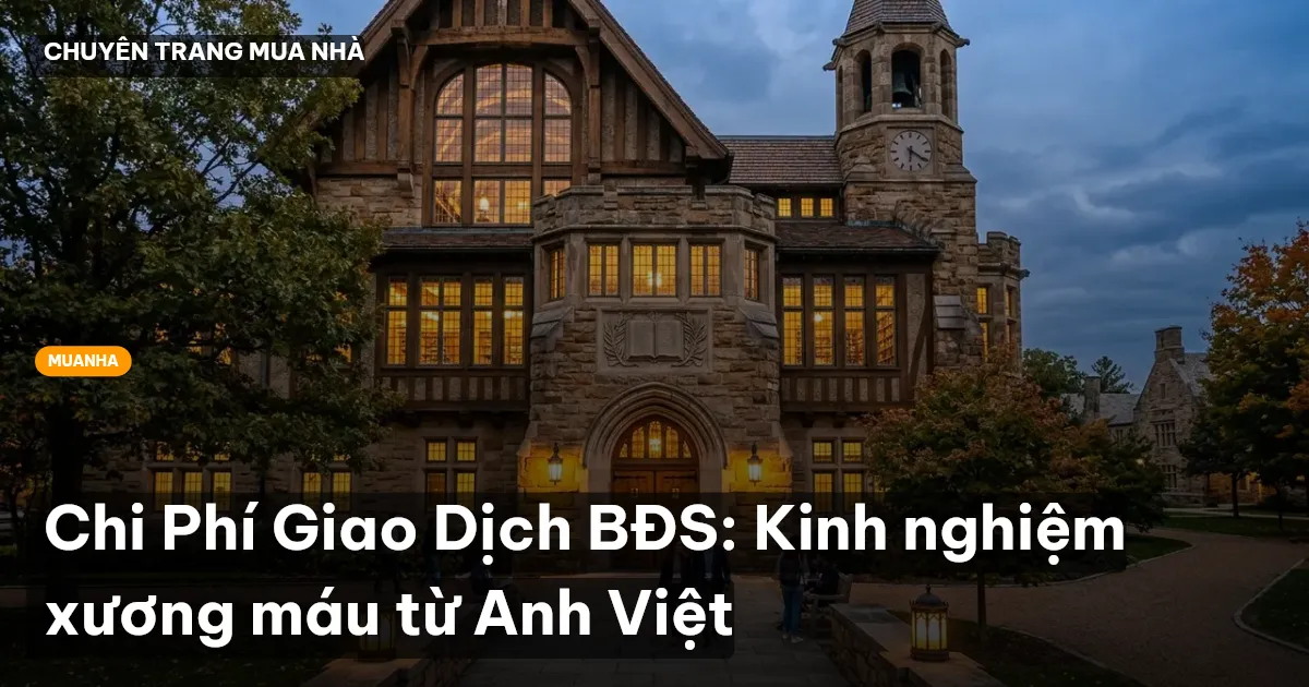 Chi Phí Giao Dịch BĐS: Kinh nghiệm xương máu từ Anh Việt