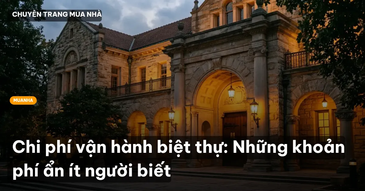 Chi phí vận hành biệt thự: Những khoản phí ẩn ít người biết