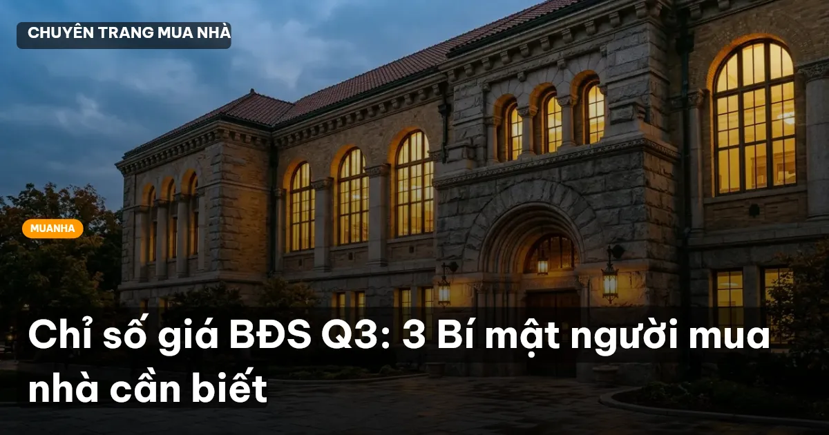 Chỉ số giá BĐS Q3: 3 Bí mật người mua nhà cần biết