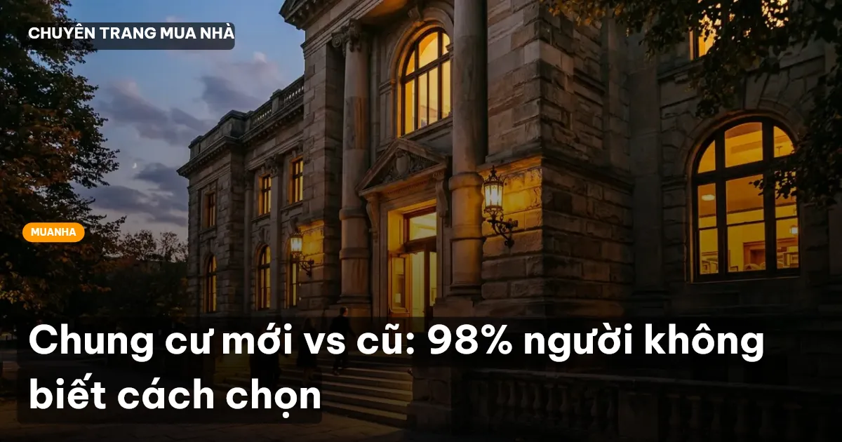 Chung cư mới vs cũ: 98% người không biết cách chọn