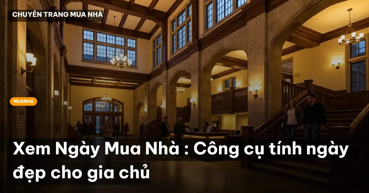Xem Ngày Mua Nhà : Công cụ tính ngày đẹp cho gia chủ