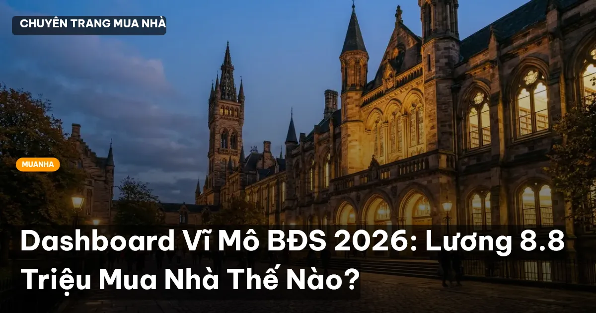 Dashboard Vĩ Mô BĐS 2026: Lương 8.8 Triệu Mua Nhà Thế Nào?