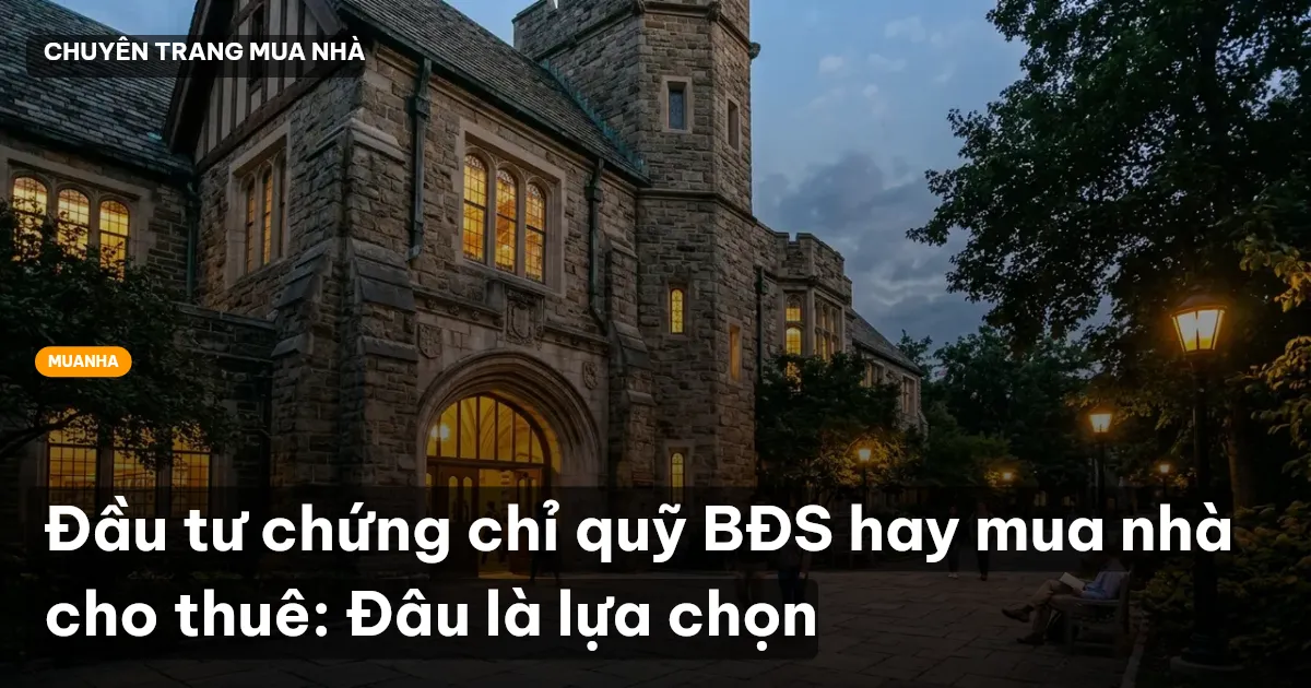 Đầu tư chứng chỉ quỹ BĐS hay mua nhà cho thuê: Đâu là lựa chọn