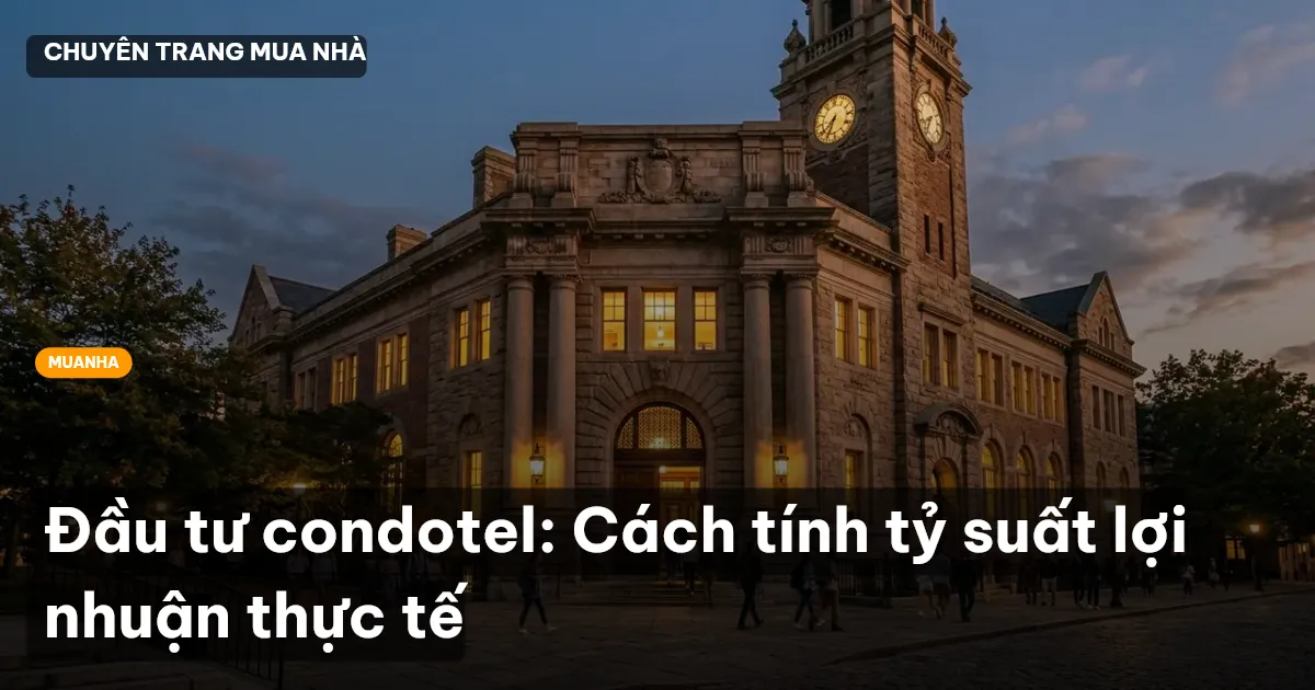 Đầu tư condotel: Cách tính tỷ suất lợi nhuận thực tế