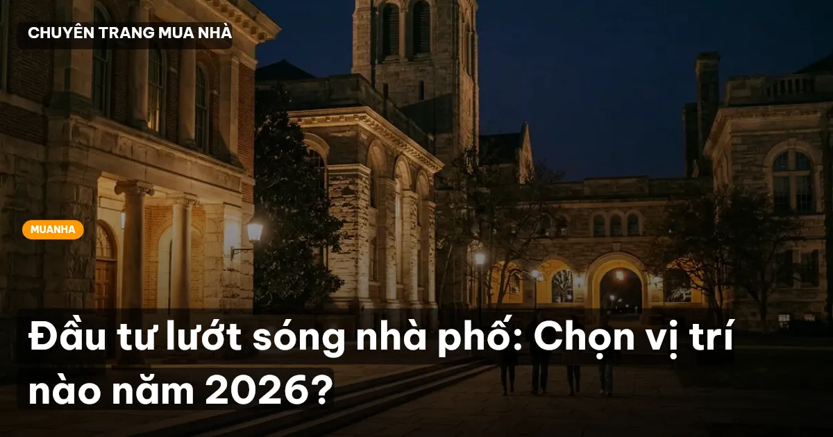 Đầu tư lướt sóng nhà phố: Chọn vị trí nào năm 2026?