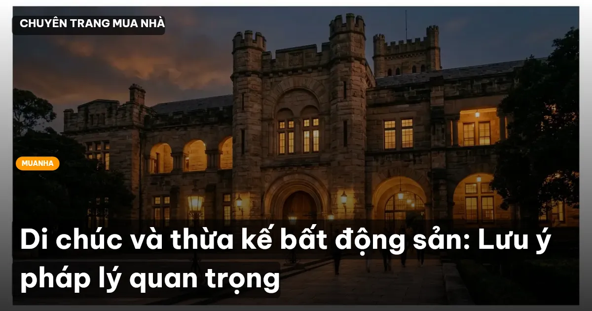Di chúc và thừa kế bất động sản: Lưu ý pháp lý quan trọng