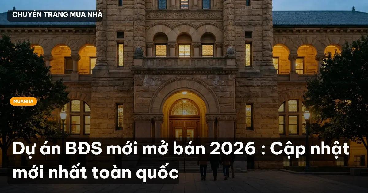Dự án BĐS mới mở bán 2026 : Cập nhật mới nhất toàn quốc