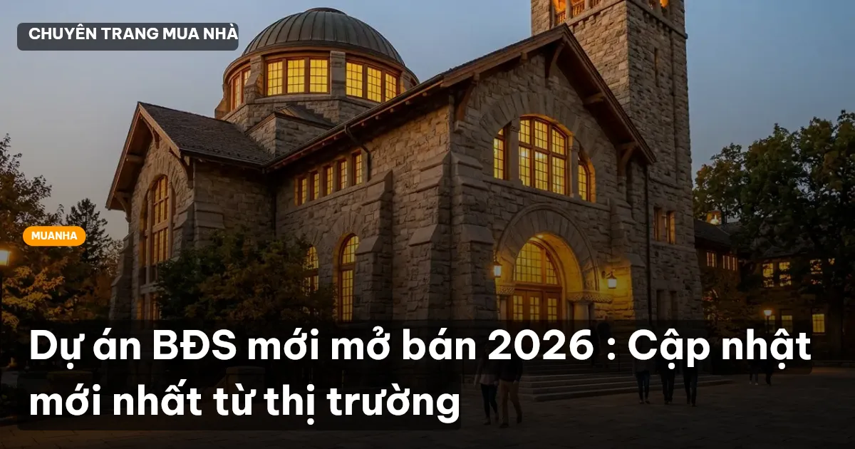 Dự án BĐS mới mở bán 2026 : Cập nhật mới nhất từ thị trường