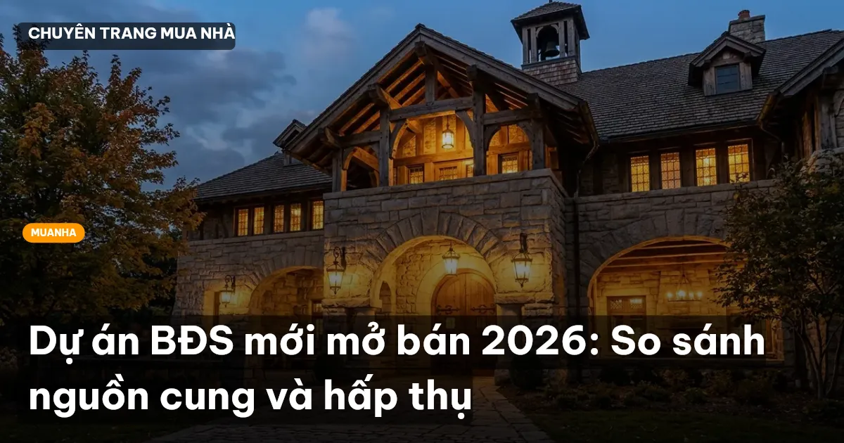 Dự án BĐS mới mở bán 2026: So sánh nguồn cung và hấp thụ