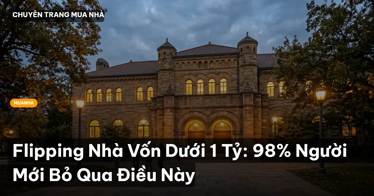Flipping Nhà Vốn Dưới 1 Tỷ: 98% Người Mới Bỏ Qua Điều Này