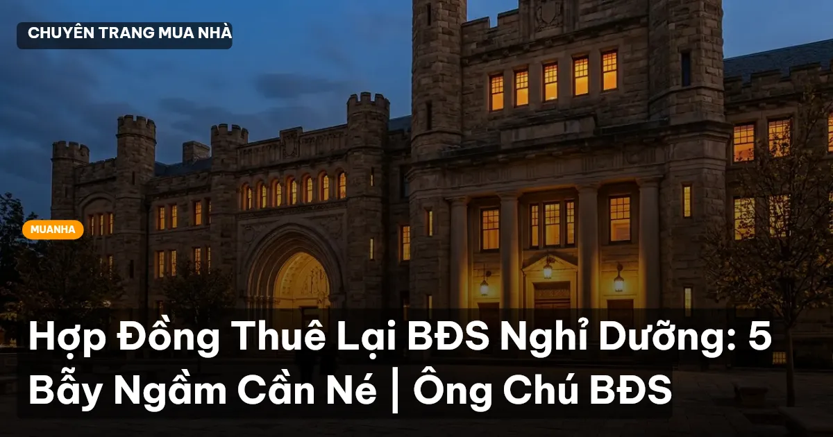 Hợp Đồng Thuê Lại BĐS Nghỉ Dưỡng: 5 Bẫy Ngầm Cần Né | Ông Chú BĐS