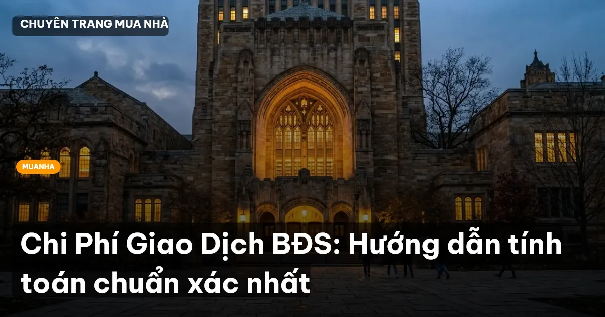 Chi Phí Giao Dịch BĐS: Hướng dẫn tính toán chuẩn xác nhất