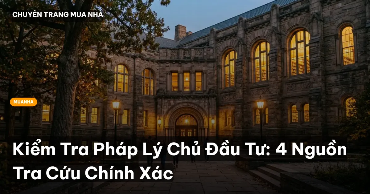 Kiểm Tra Pháp Lý Chủ Đầu Tư: 4 Nguồn Tra Cứu Chính Xác