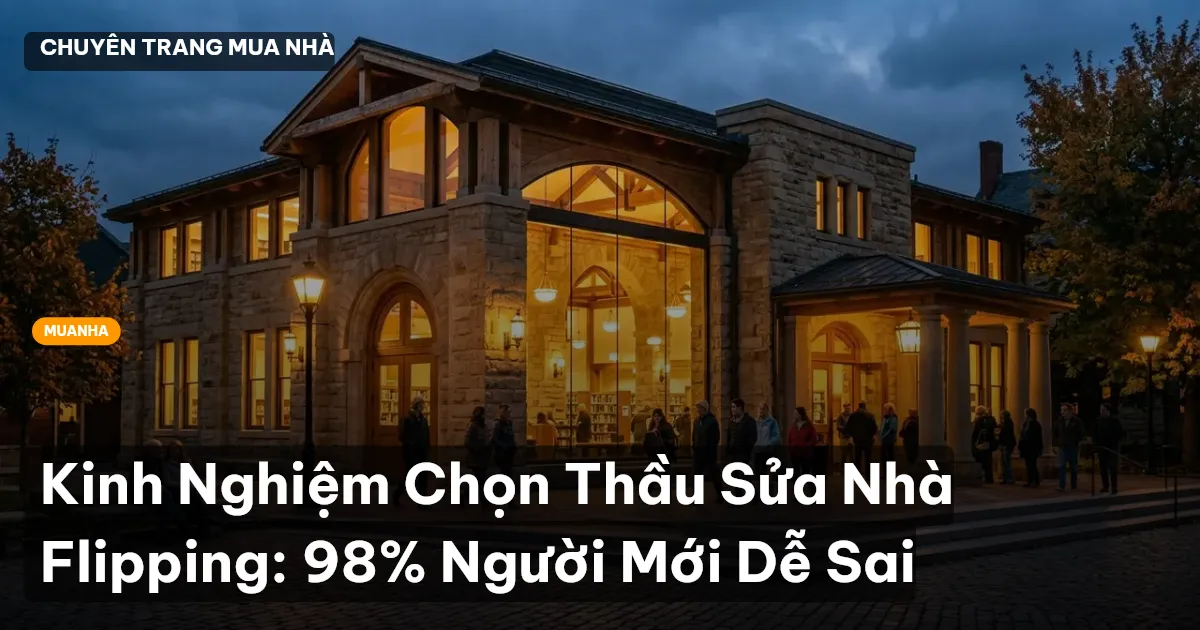 Kinh Nghiệm Chọn Thầu Sửa Nhà Flipping: 98% Người Mới Dễ Sai