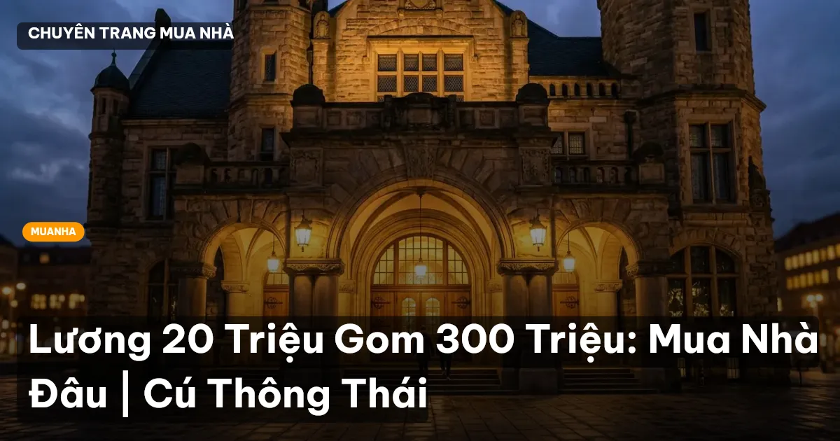 Lương 20 Triệu Gom 300 Triệu: Mua Nhà Đâu | Cú Thông Thái