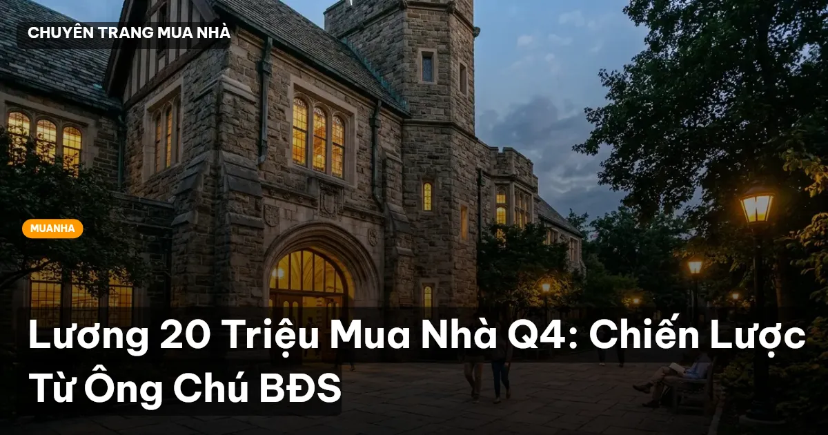 Lương 20 Triệu Mua Nhà Q4: Chiến Lược Từ Ông Chú BĐS