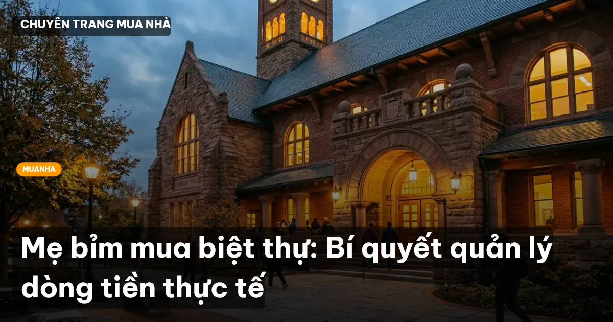 Mẹ bỉm mua biệt thự: Bí quyết quản lý dòng tiền thực tế