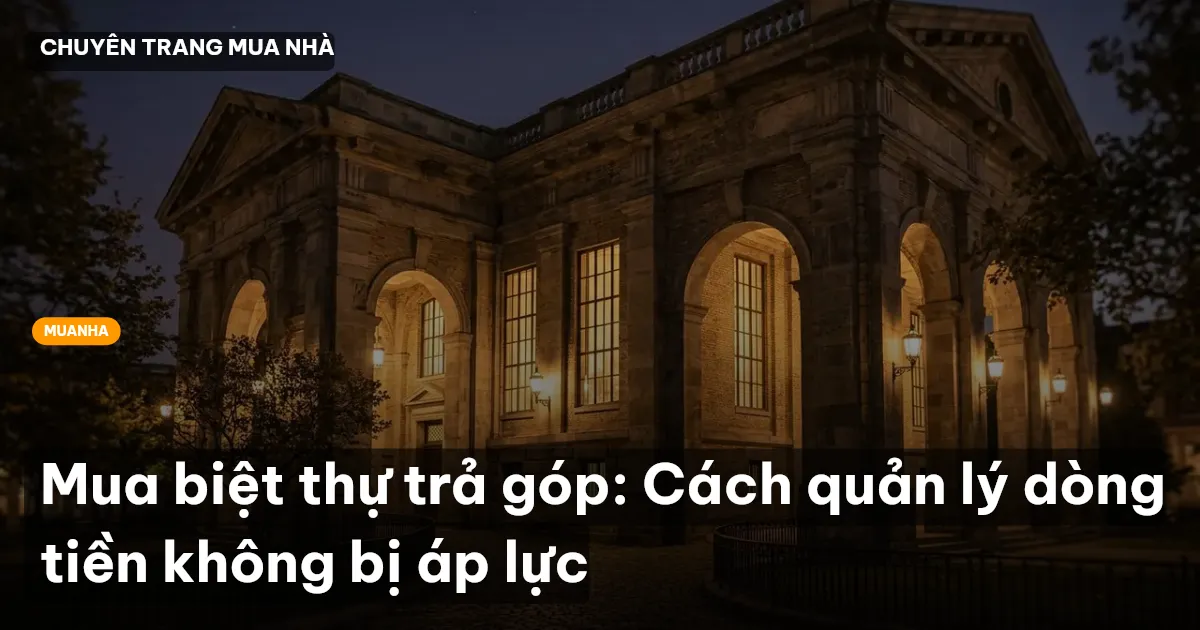 Mua biệt thự trả góp: Cách quản lý dòng tiền không bị áp lực