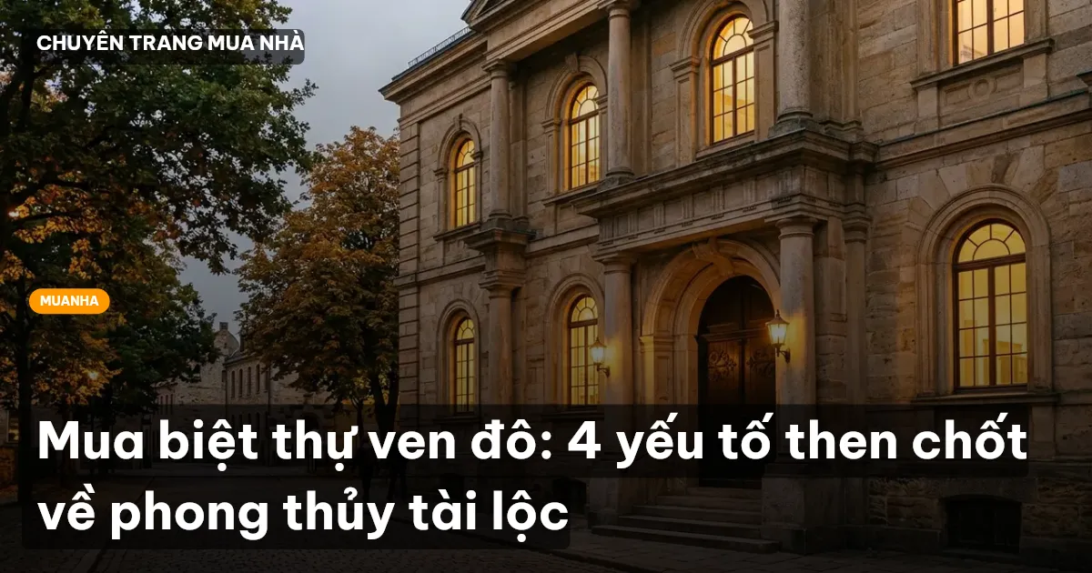Mua biệt thự ven đô: 4 yếu tố then chốt về phong thủy tài lộc