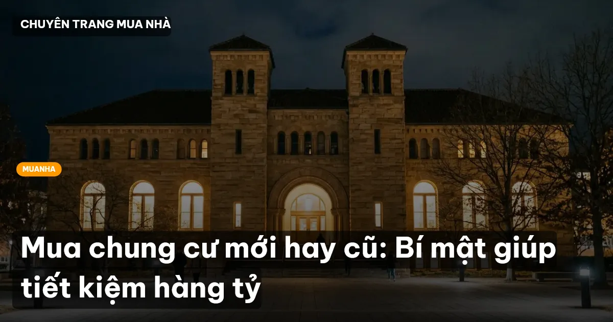 Mua chung cư mới hay cũ: Bí mật giúp tiết kiệm hàng tỷ