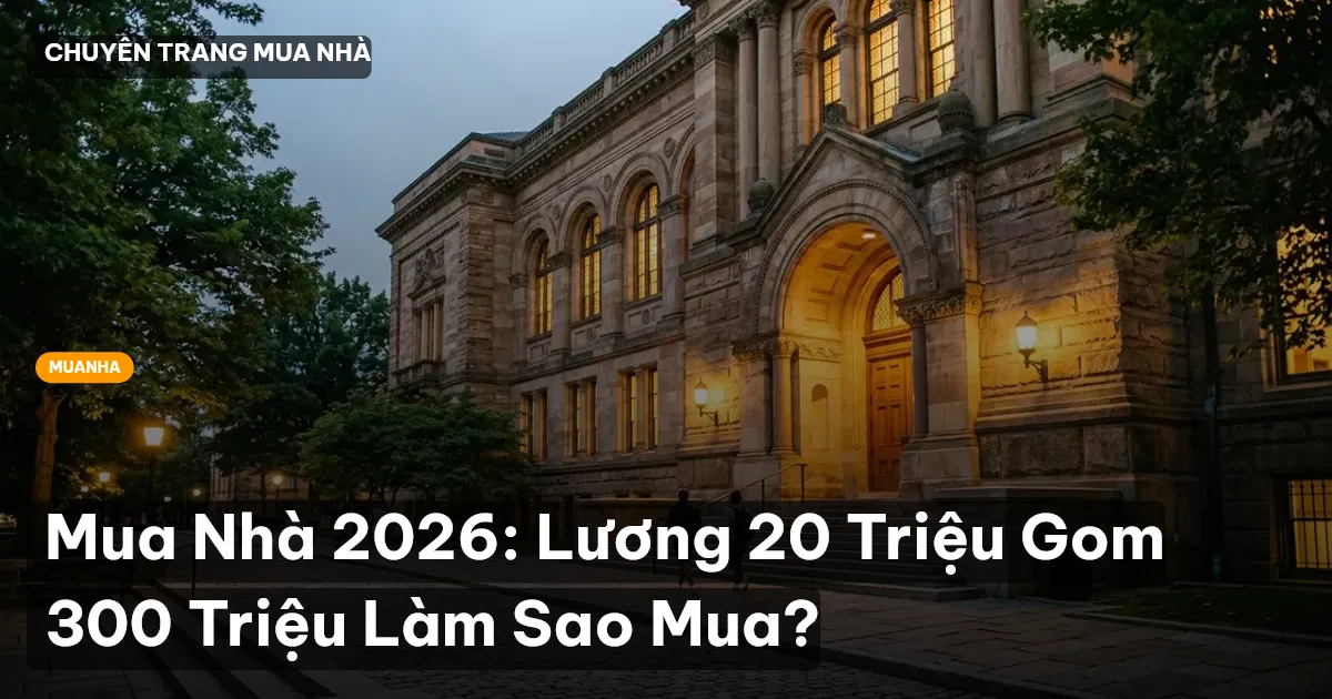Mua Nhà 2026: Lương 20 Triệu Gom 300 Triệu Làm Sao Mua?