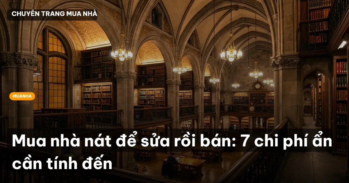Mua nhà nát để sửa rồi bán: 7 chi phí ẩn cần tính đến