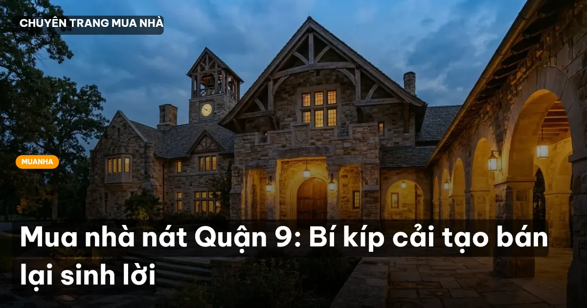 Mua nhà nát Quận 9: Bí kíp cải tạo bán lại sinh lời
