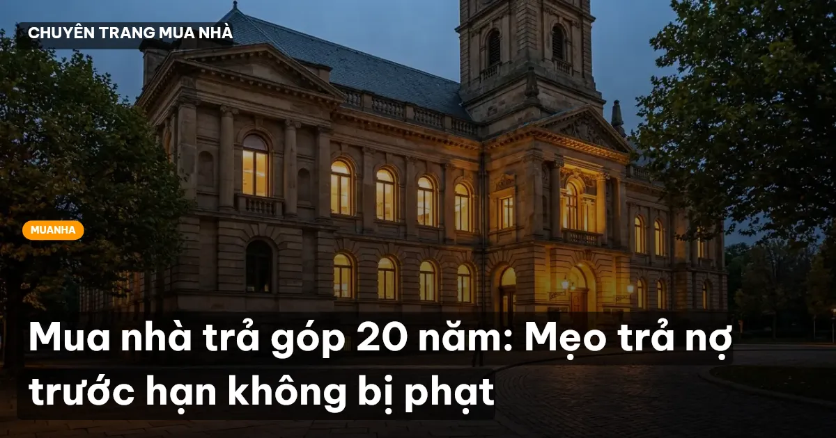 Mua nhà trả góp 20 năm: Mẹo trả nợ trước hạn không bị phạt