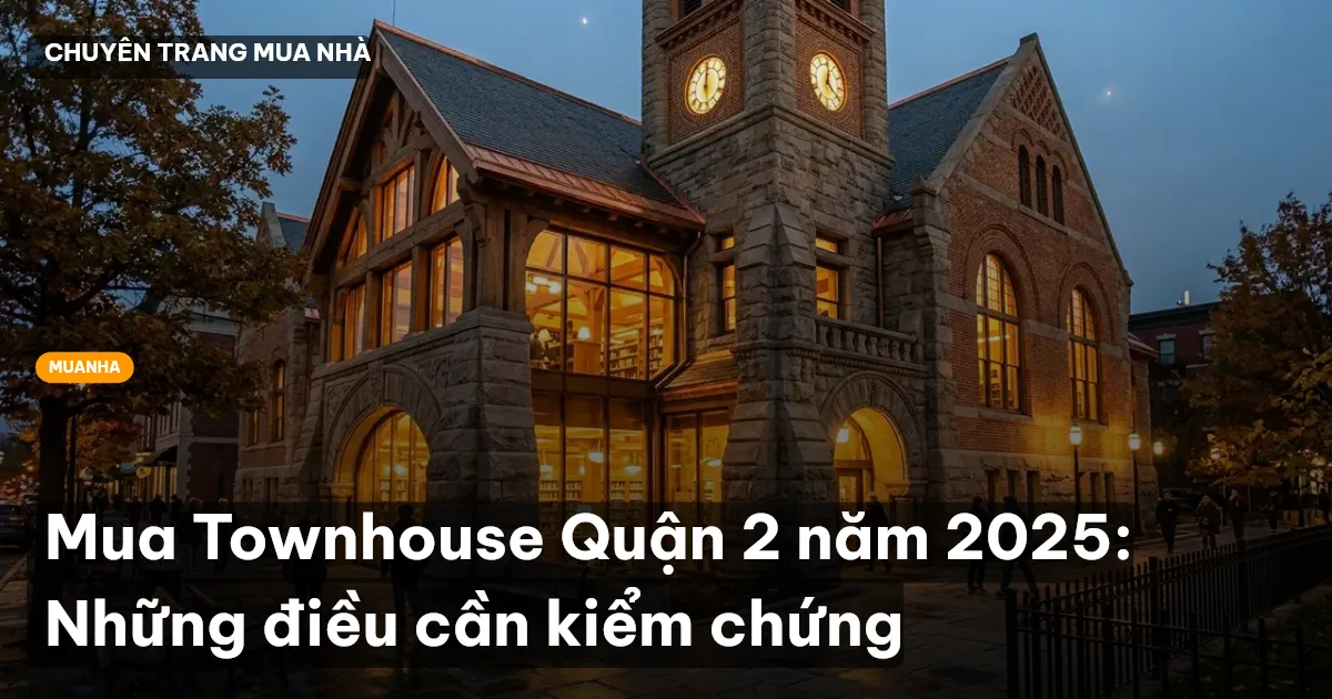 Mua Townhouse Quận 2 năm 2025: Những điều cần kiểm chứng