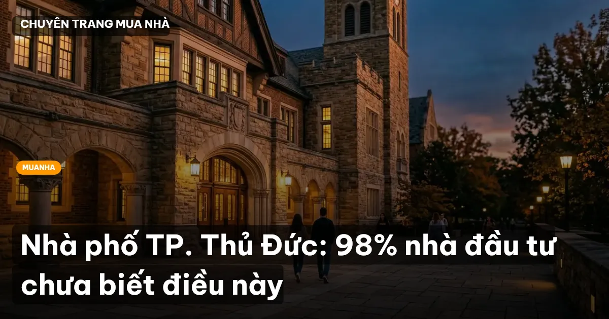 Nhà phố TP. Thủ Đức: 98% nhà đầu tư chưa biết điều này