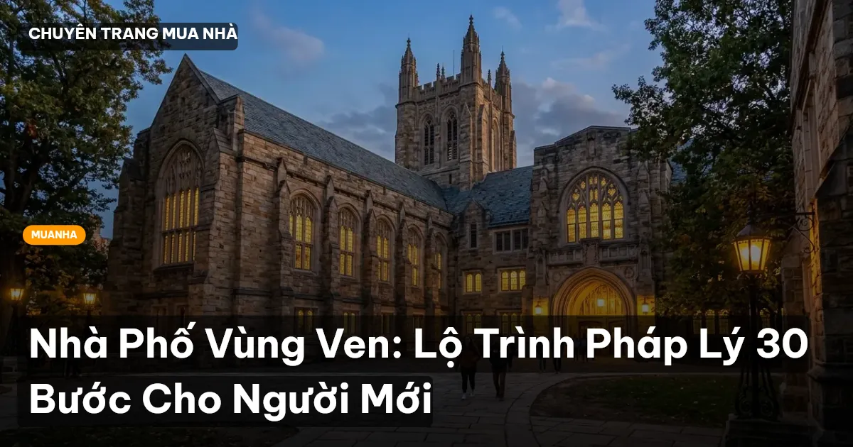 Nhà Phố Vùng Ven: Lộ Trình Pháp Lý 30 Bước Cho Người Mới