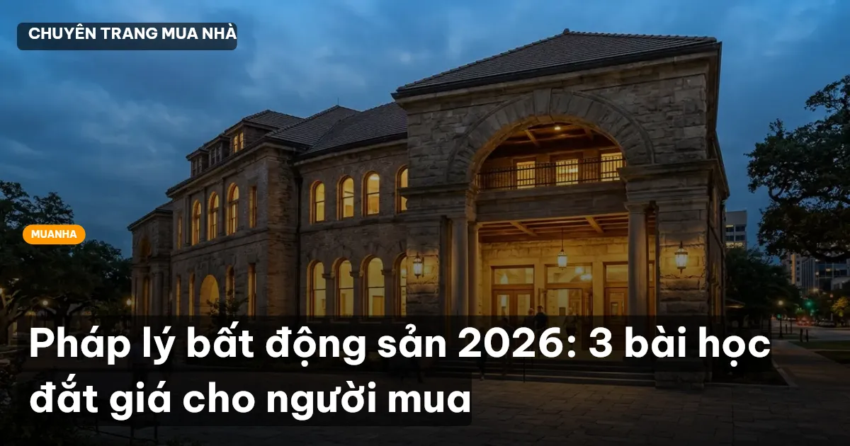Pháp lý bất động sản 2026: 3 bài học đắt giá cho người mua