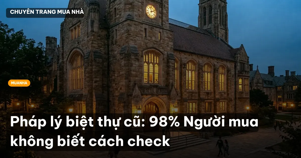 Pháp lý biệt thự cũ: 98% Người mua không biết cách check