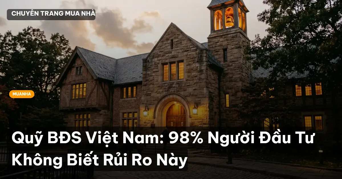 Quỹ BĐS Việt Nam: 98% Người Đầu Tư Không Biết Rủi Ro Này