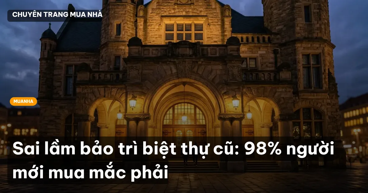 Sai lầm bảo trì biệt thự cũ: 98% người mới mua mắc phải