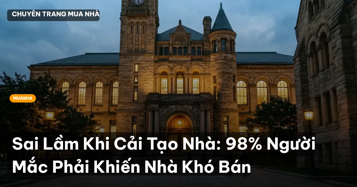 Sai Lầm Khi Cải Tạo Nhà: 98% Người Mắc Phải Khiến Nhà Khó Bán