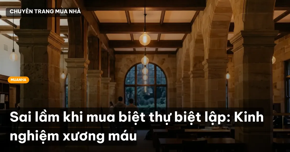 Sai lầm khi mua biệt thự biệt lập: Kinh nghiệm xương máu