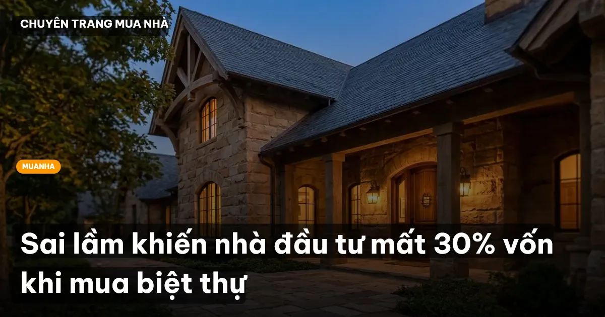 Sai lầm khiến nhà đầu tư mất 30% vốn khi mua biệt thự