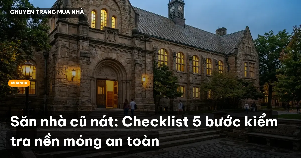Săn nhà cũ nát: Checklist 5 bước kiểm tra nền móng an toàn