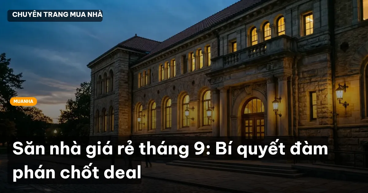 Săn nhà giá rẻ tháng 9: Bí quyết đàm phán chốt deal